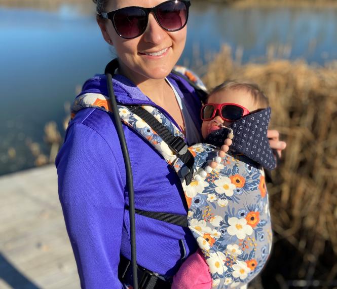 mom and baby fitness hike