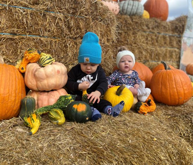 babies and pumpkins